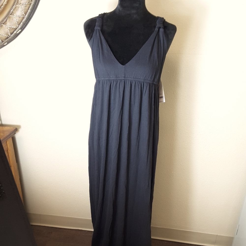 Leilani Black Samantha Maxi Halter Dress Sz L